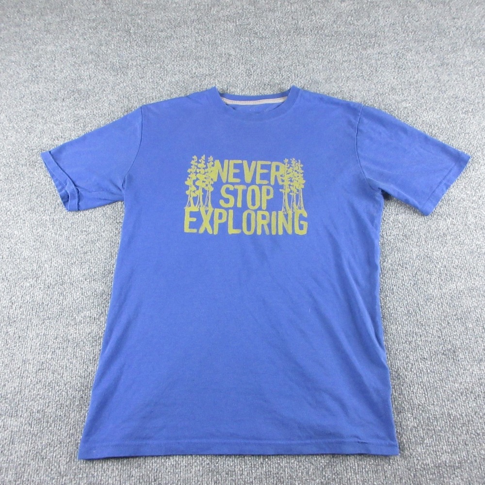 The North Face Shirt Men S Blue Never Stop Exploring Graphic Tee Outdoors Casual
